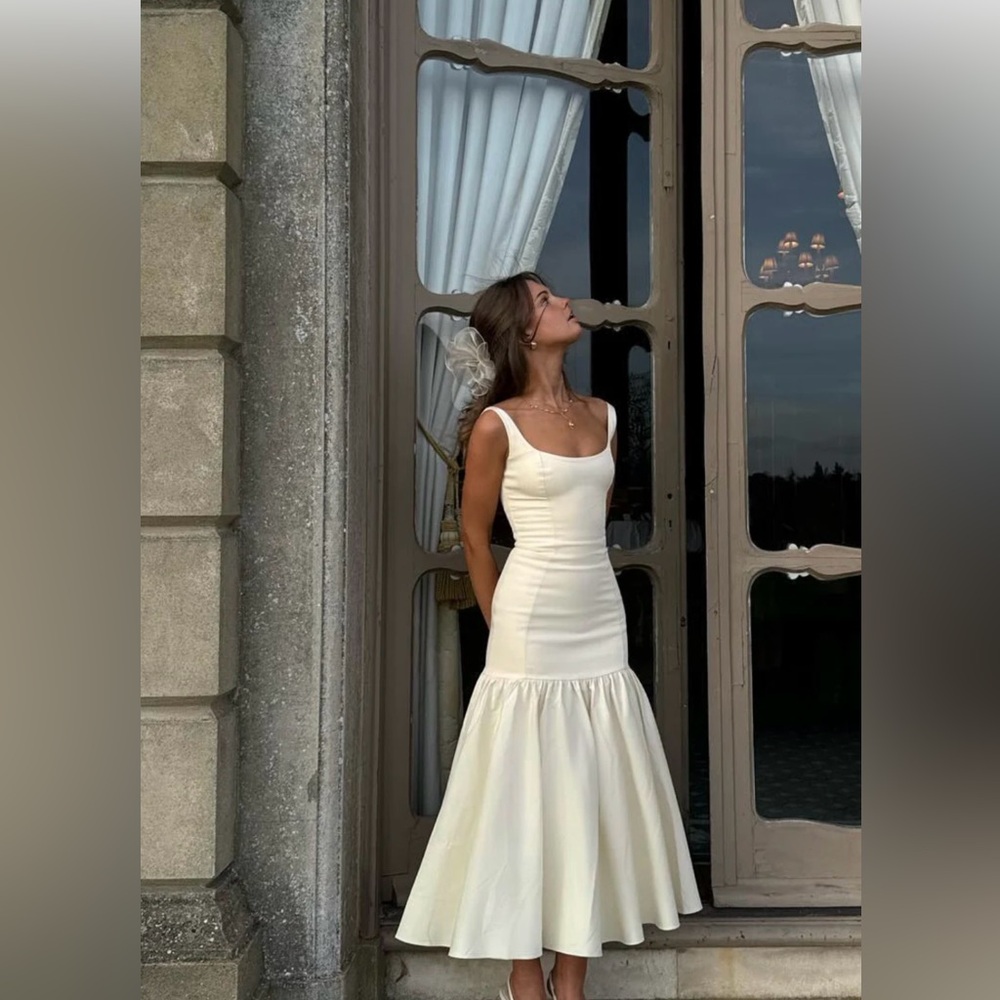 Commense Cream Midi Dress
